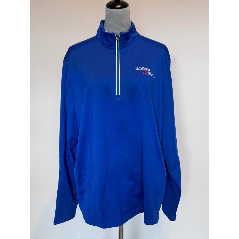 Under Armour Mens XL Royal Blue Bogeys & Birds 1/4 Zip Golf Pullover Jacket